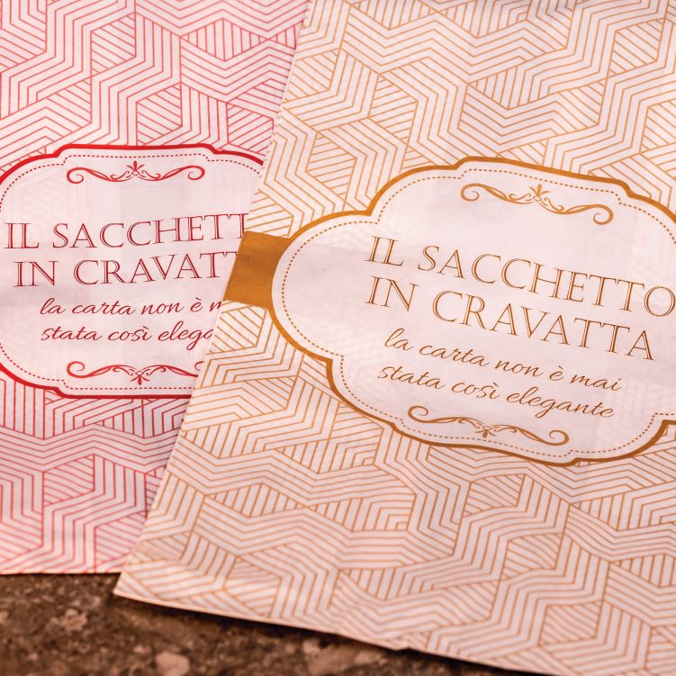 Sacchetto in carta bianca "In Cravatta"