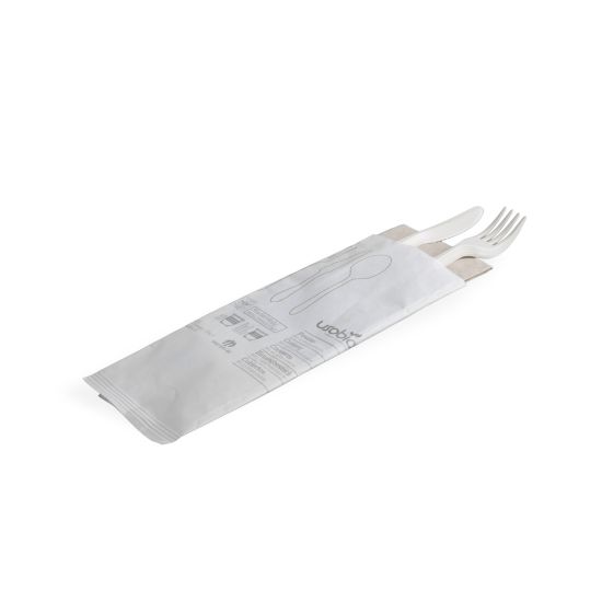 Set monouso forchetta, coltello e tovagliolo 1 velo USOBIO